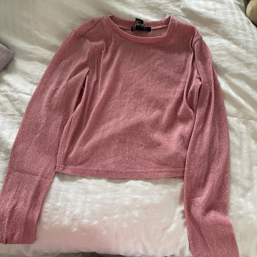 Forever 21 Sparkling Pink Sheer Top